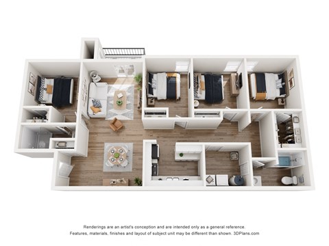 4 bed 4 bath | 1,400 Sq. Ft. 4 bed 4 bath | 1,400 Sq. Ft. at 2000 Oasis  Apartments, Atlanta, GA